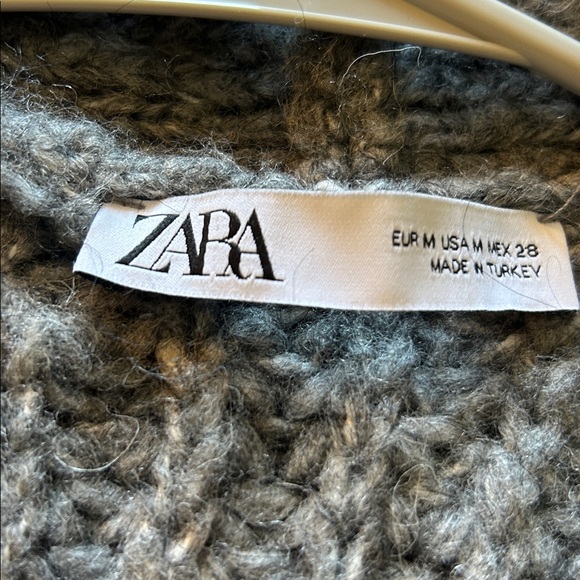 Zara Long Gray Cardigan Sweater - Picture 4 of 10